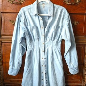 Free People Denim Button Up Dress